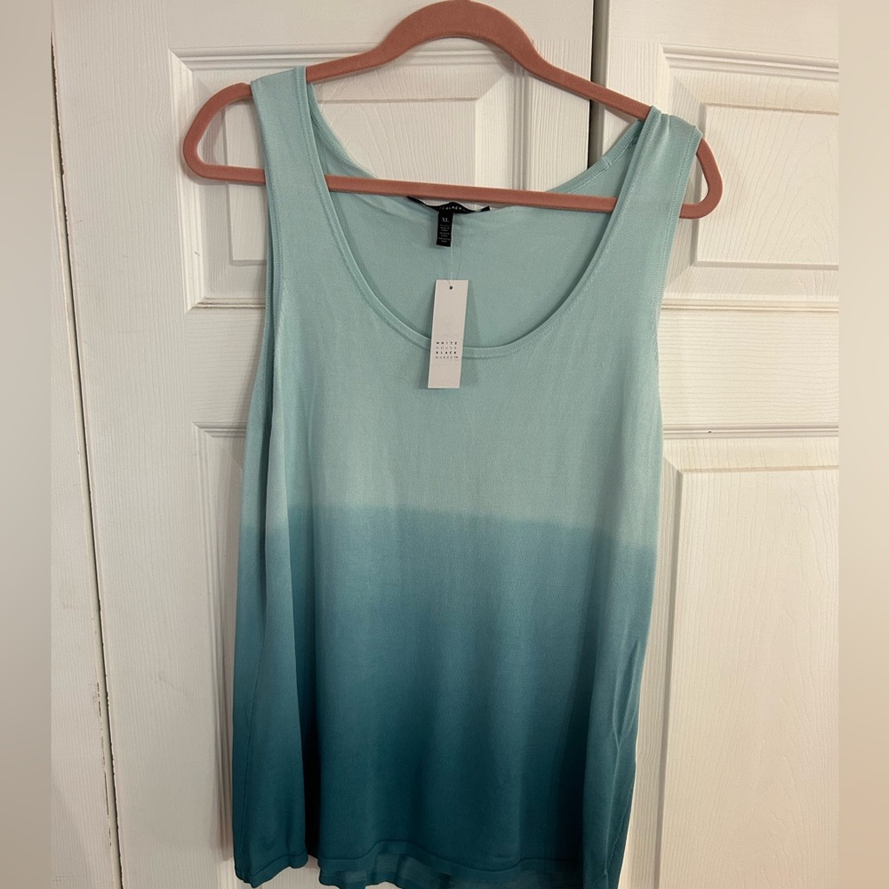 White House Black Market Teal/Brown Ombre Tank Size XL NWT